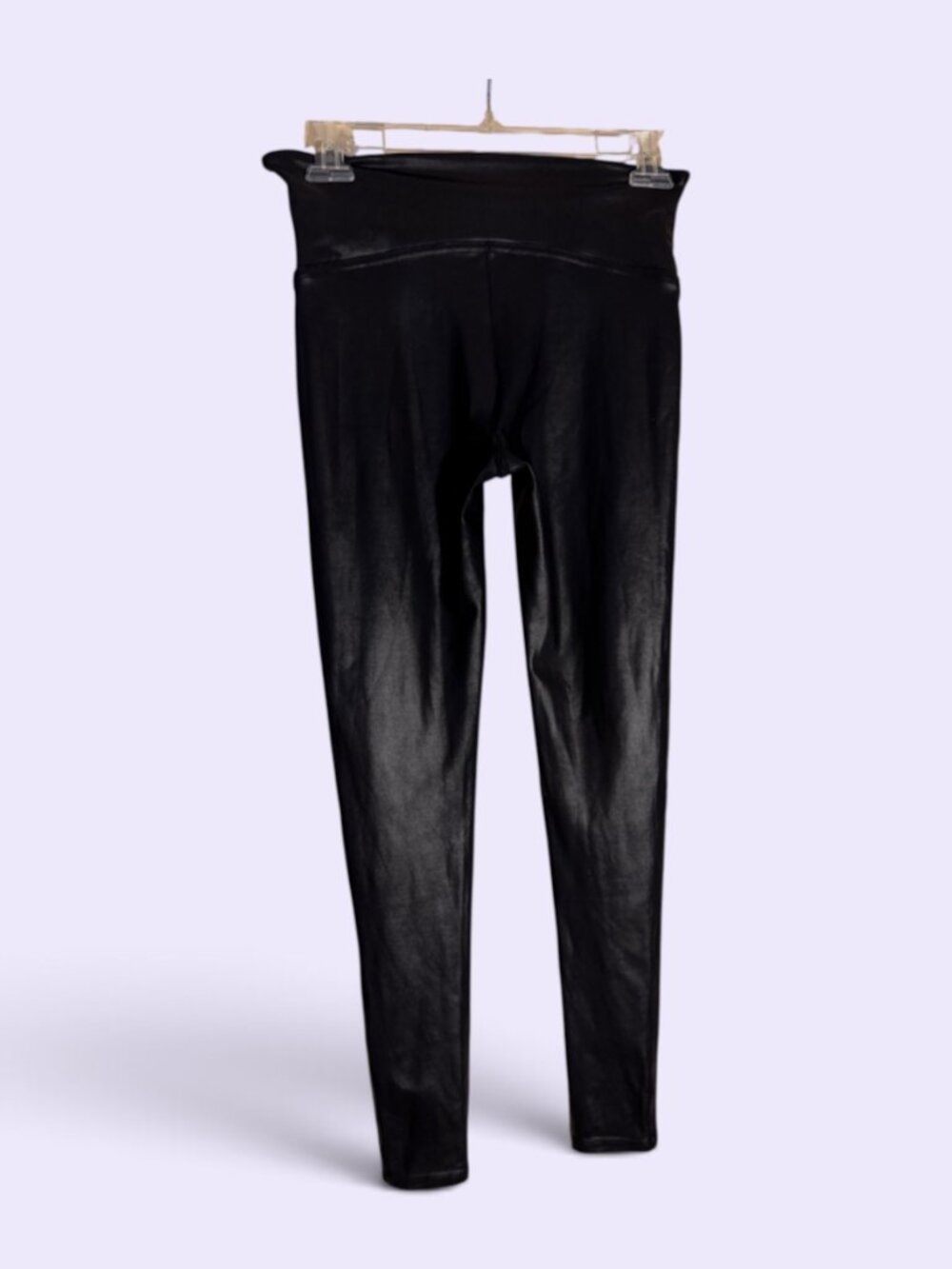 Spanx Black Faux Leather Leggings Sz M